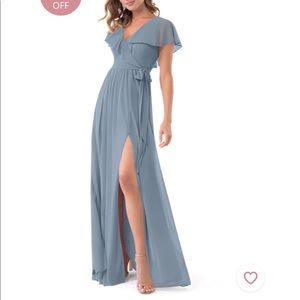 Azazie Dusty Blue Jael bridesmaid dress-worn once